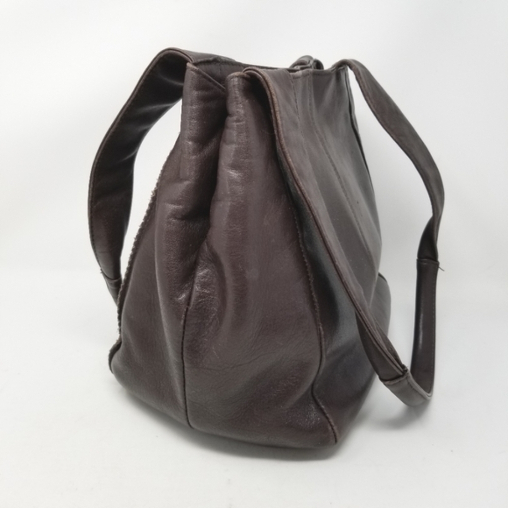 Wilsons Leather Shoulder Bag Magnetic Snap Closure Double Strap Brown Soft - Picture 4 of 16